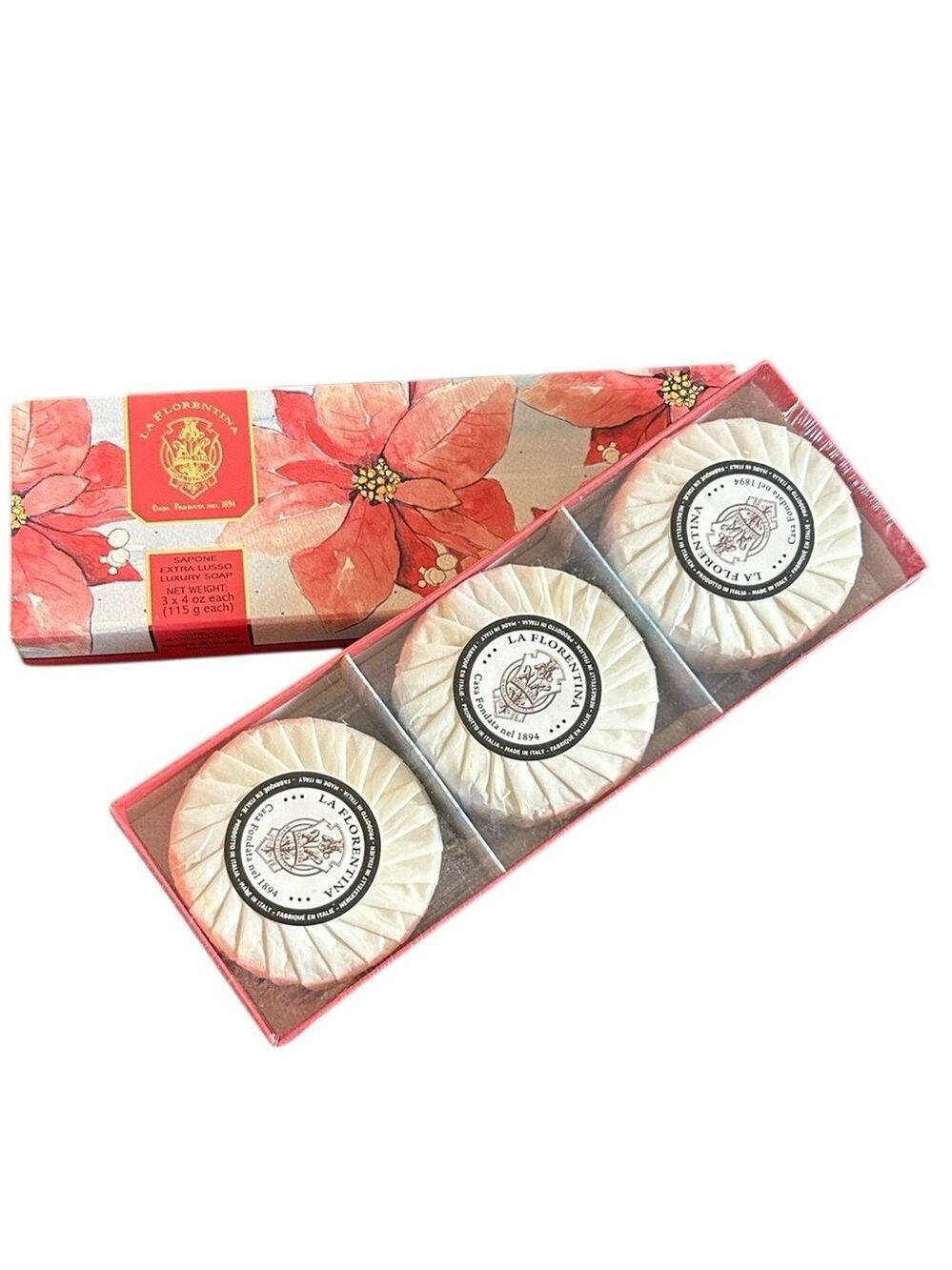 La Florentina Vanilla Sandlewood Bar Luxury Soap Set of 3 Made in Italy - Picture 7 of 7